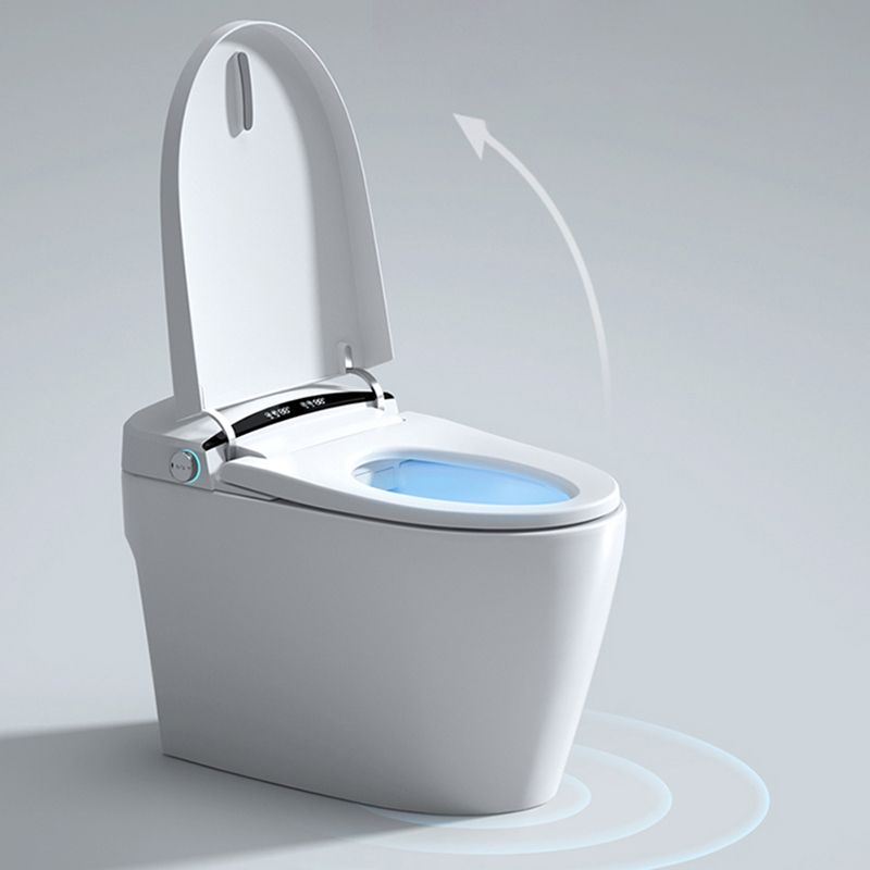 Elongated Toilet Seat Bidet White One-Piece Smart Toilet Bidet with Unlimited Warm Water