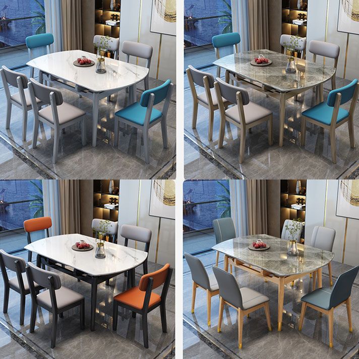 4 Legs Dining Table Sintered Stone Extendable Table for Kitchen