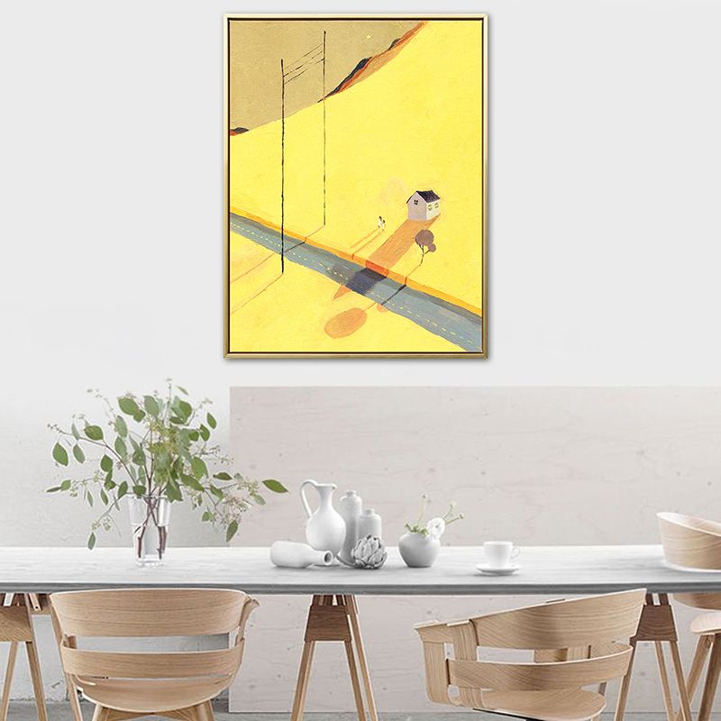 Toile de dessin de paysage abstrait, décoration murale texturée nordique de couleur douce pour chambre
