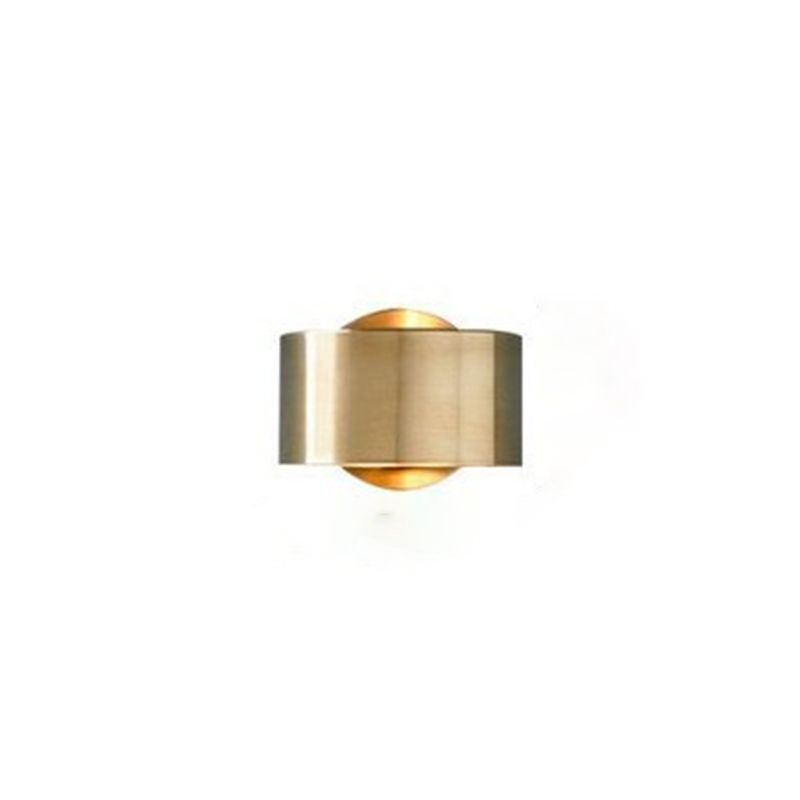 Gold Round Wall Sconce Lighting Modern Style Metallic 1-Light Wall Mount Lamp