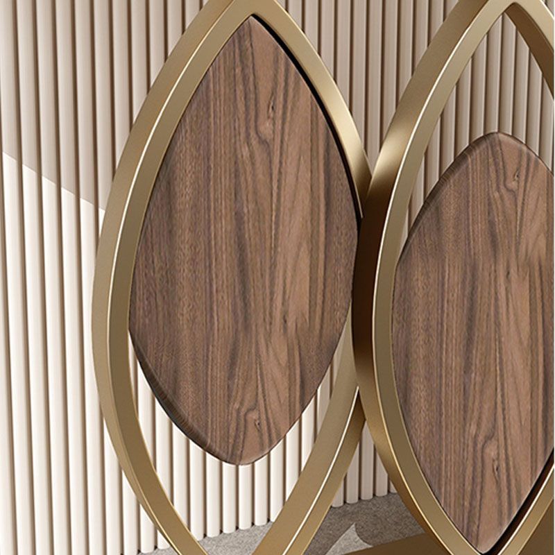 Glam Iron Console Sofa Table Half Moon Stone Console Accent Table for Hall