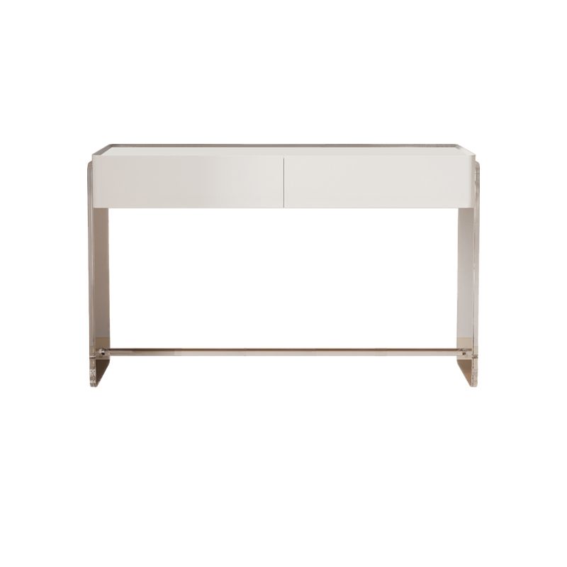 Modern Vanity Makeup Dressing Table Acrylic Stool Set in White
