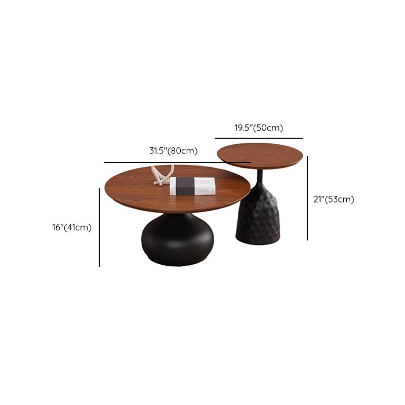 Pedestal Coffee Table Contemporary Solid Wood Coffee Cocktail Table