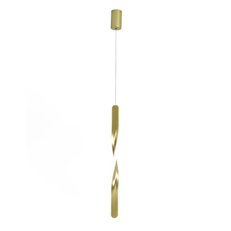 1 Light Linear Hanging Pendant Modern Style Metal Hanging Lighting for Living Room