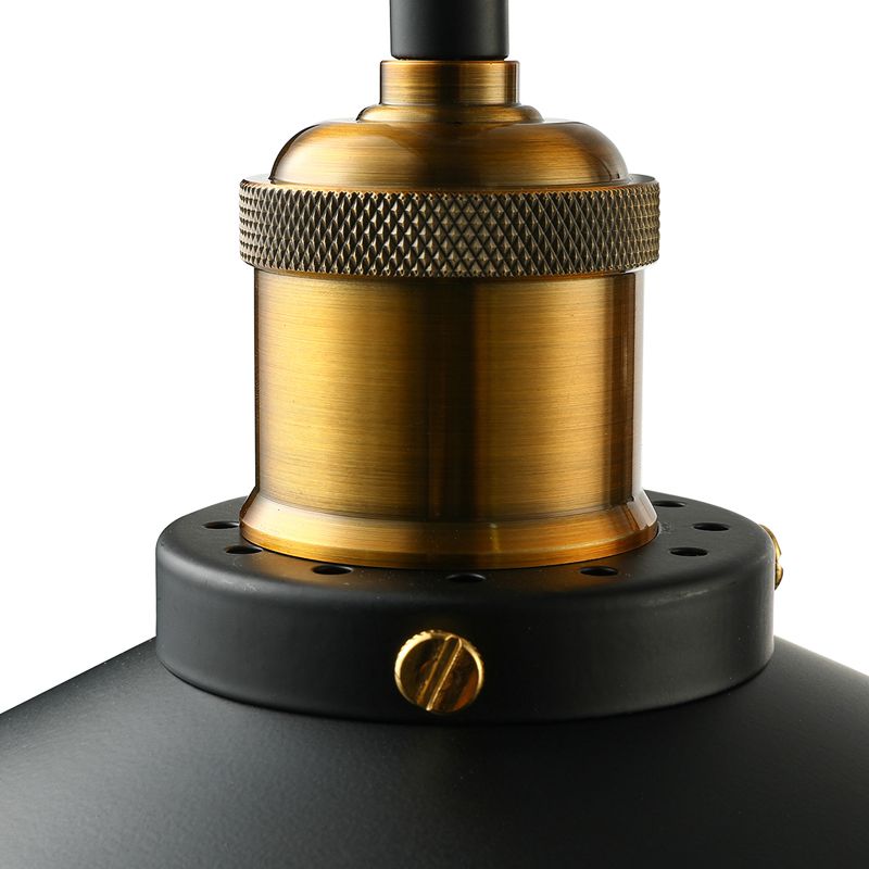 Iluminación de pared de platillo elegante y elegante 1 cabeza de montaje en la pared de metal con brazo extensible en negro