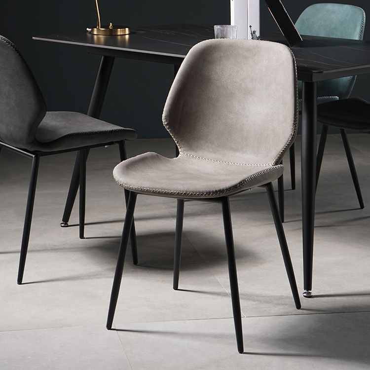 Comedor Silla de comedor industrial Wingback Sillas laterales sin brazos de metal