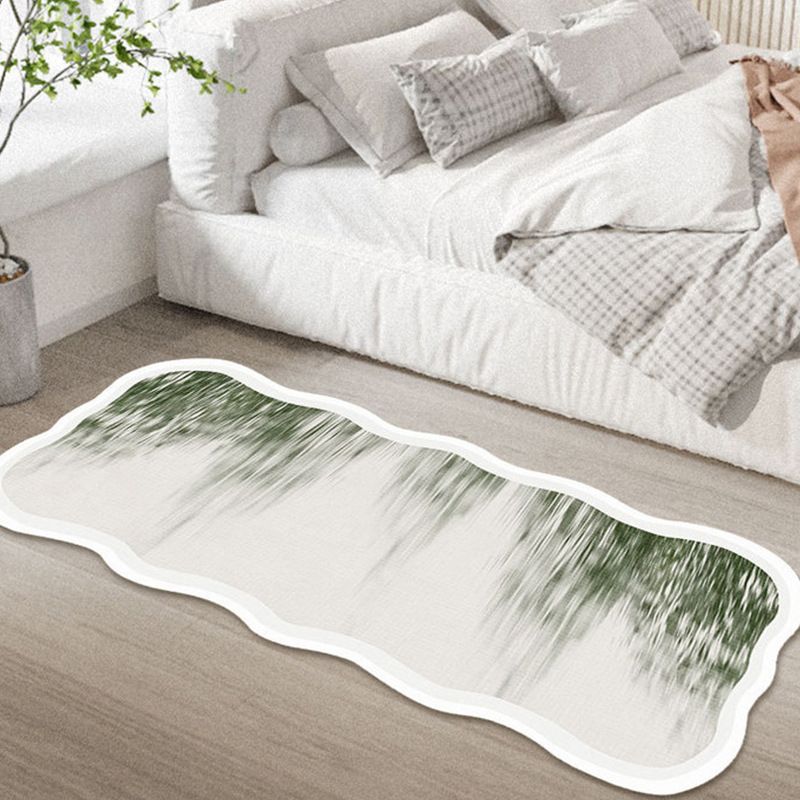 Light Green Simple Rug Polyester Graphic Rug Stain Resistant Rug for Home Decor