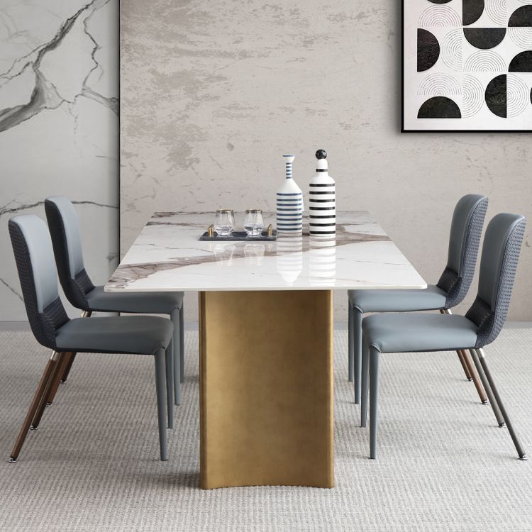 Table à manger en pierre frittée, Table de luxe à Double piédestal pour la maison