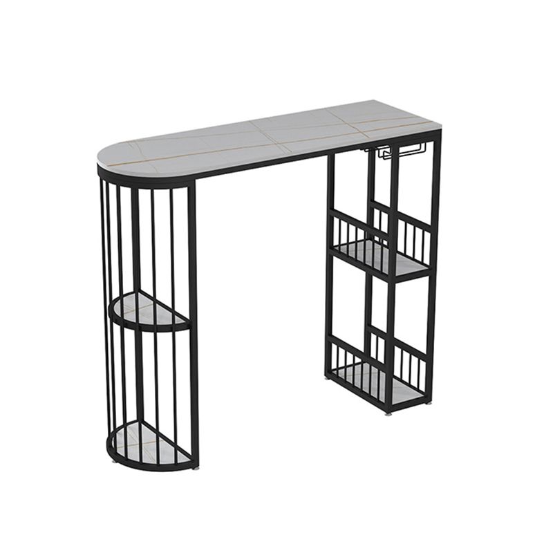 Modern Living Room Counter Height Table Storage Sled Bar Height Cocktail Table