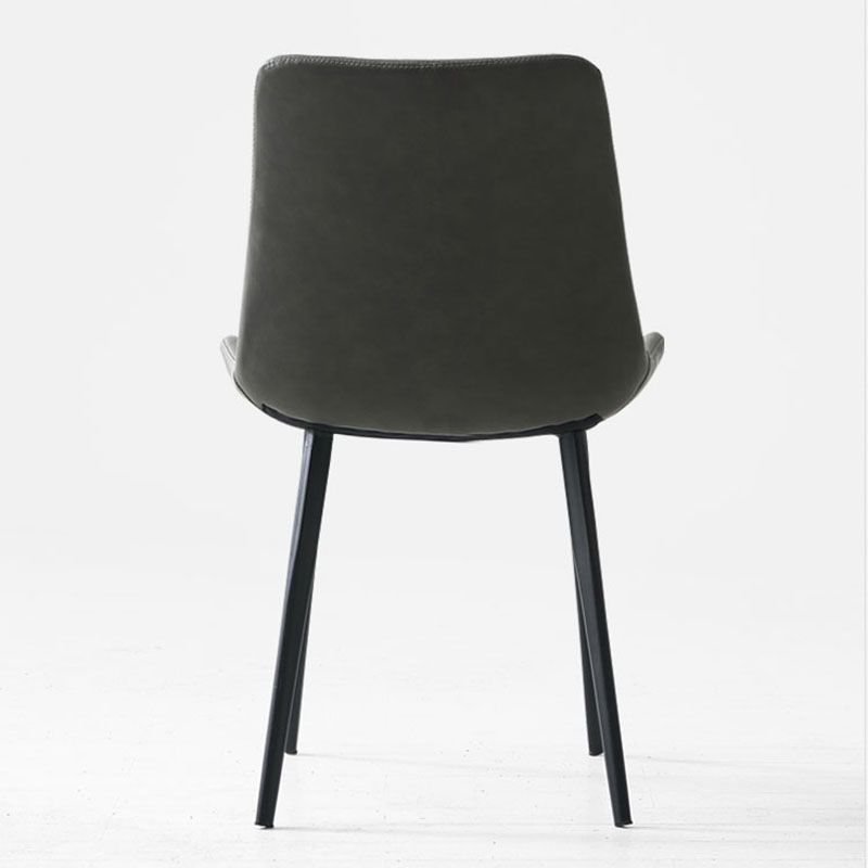 Industrial Faux Leather Dining Chairs Solid Back Chair for Kitchen