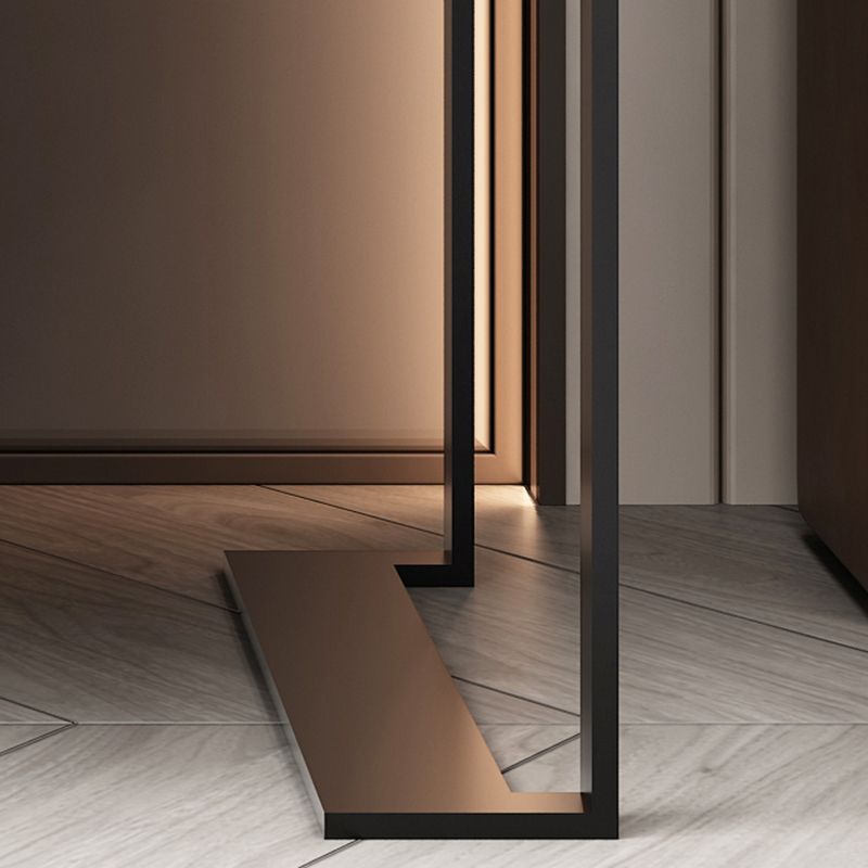 Leather Sled Nightstand 20" Tall Leather Night Table with 1 Drawer