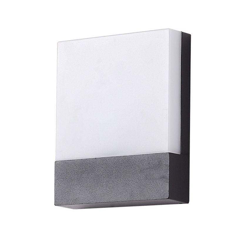 Square LED Wall Lamp Modern Black Wall Mount Lamp with Acrylic Shade for Garden