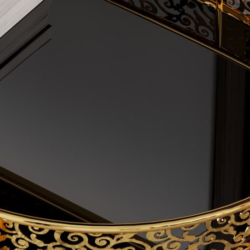 Contemporary Oval Glass Prep Table 32.28"H Rolling Prep Table for Dining Room