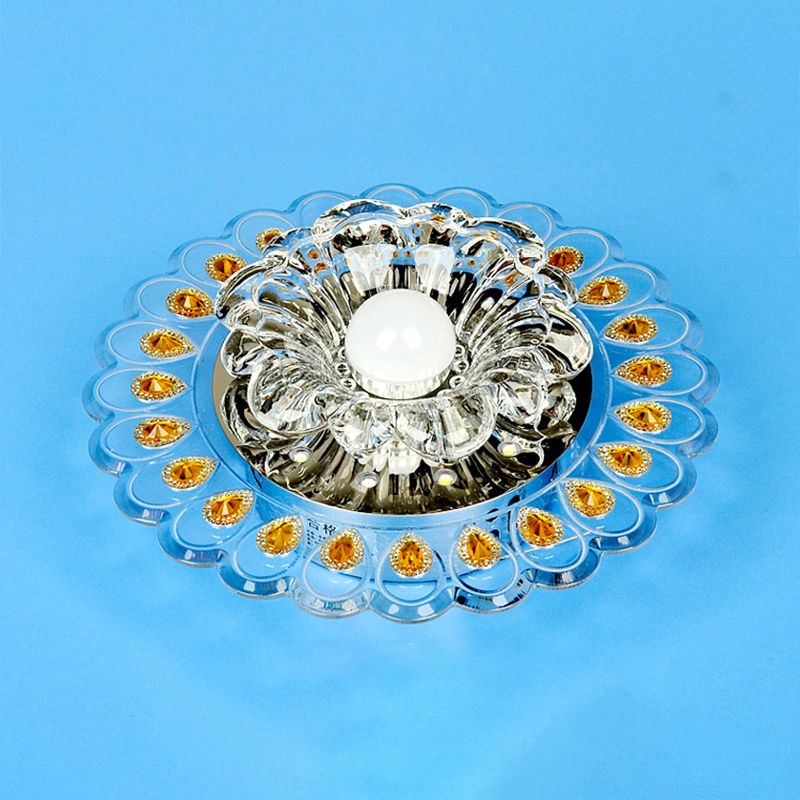 Mini luz de techo de cristal LED de estilo moderno, luz de techo empotrada con orificio de 2-3,5 pulgadas de diámetro