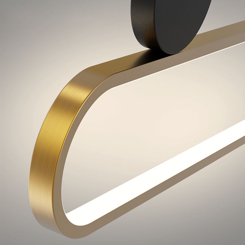 Oval Island Lights Modernism Metal Island Light Fixtures in Gold for Dining Room