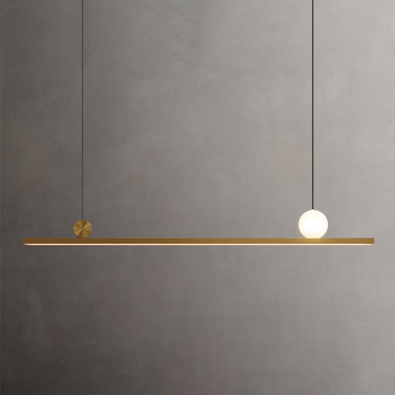 Modern 2-Light Kitchen Pendant Lights Linear Metal Island Light Fixtures
