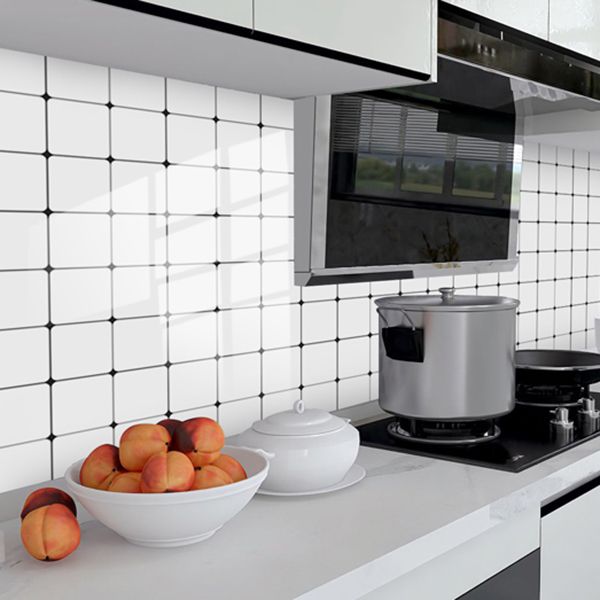 Square Peel and Stick Backsplash Tile PVC Peel and Stick Tile for Kitchen
