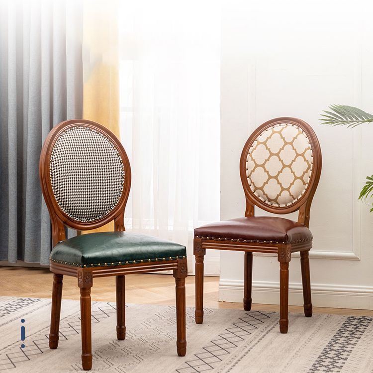 Solid Wood Country Style Dining Chair Matte Finish King Louis Back Side Chair