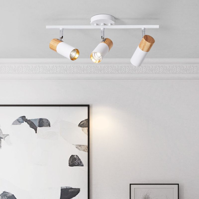 Plafonnier LED sur Rail de forme cylindrique, montage encastré en aluminium, Style Simple et moderne, pour salle à manger