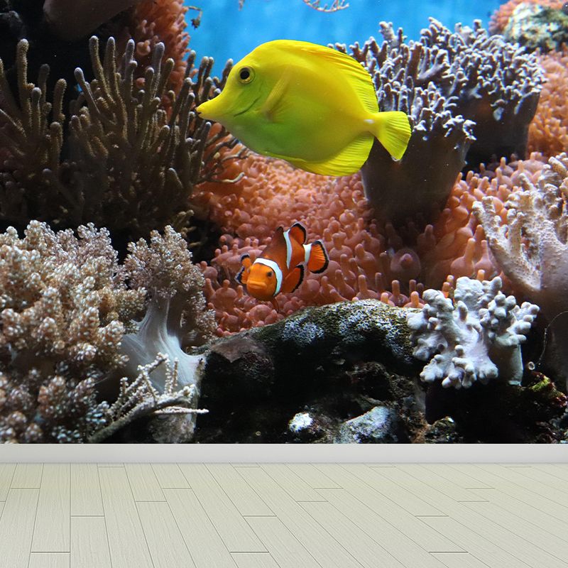 Tropical Seabed Mural Photography Style Full Size Wall Decoration for Living Room