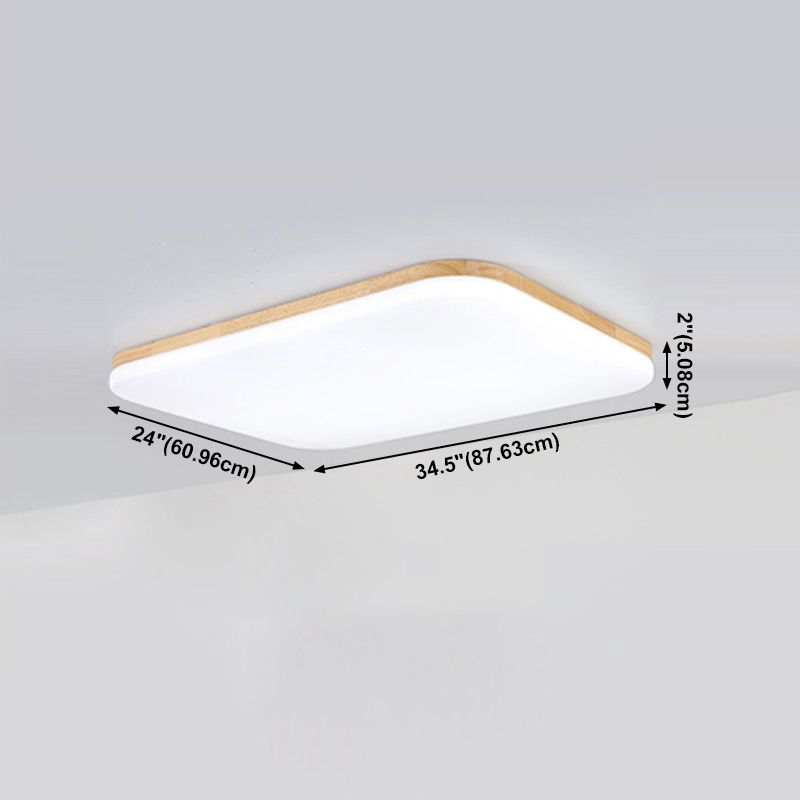 Luminaire de plafond encastré en bois d'appareils d'éclairage de plafond affleurants carrés de LED