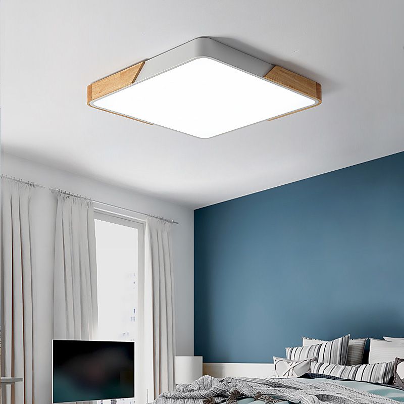 Plafonnier LED de Style macaron moderne, montage encastré géométrique en fer pour chambre à coucher