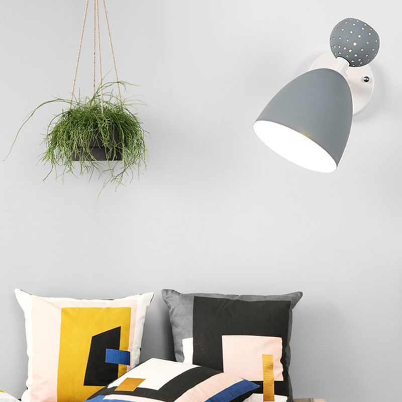 Contemporary Macaron Metal Wall Light Wood Lighting for Dining Room