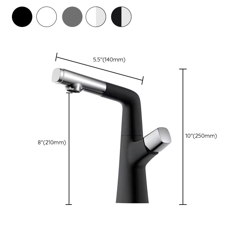 Contemporary Vessel Faucet Pull-out Faucet with One Knob Handle