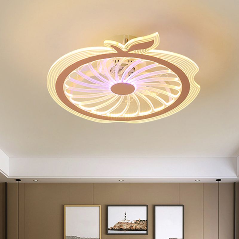 Apple Figure Semi Flush Mount LAMPE MODERNE MODERNE VENTEUR DE PLAFIER LED ACRYLIQUE MODERN