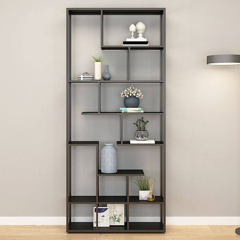 Metal Black Shelf Bookcase Contemporary Bookshelf for Home Office