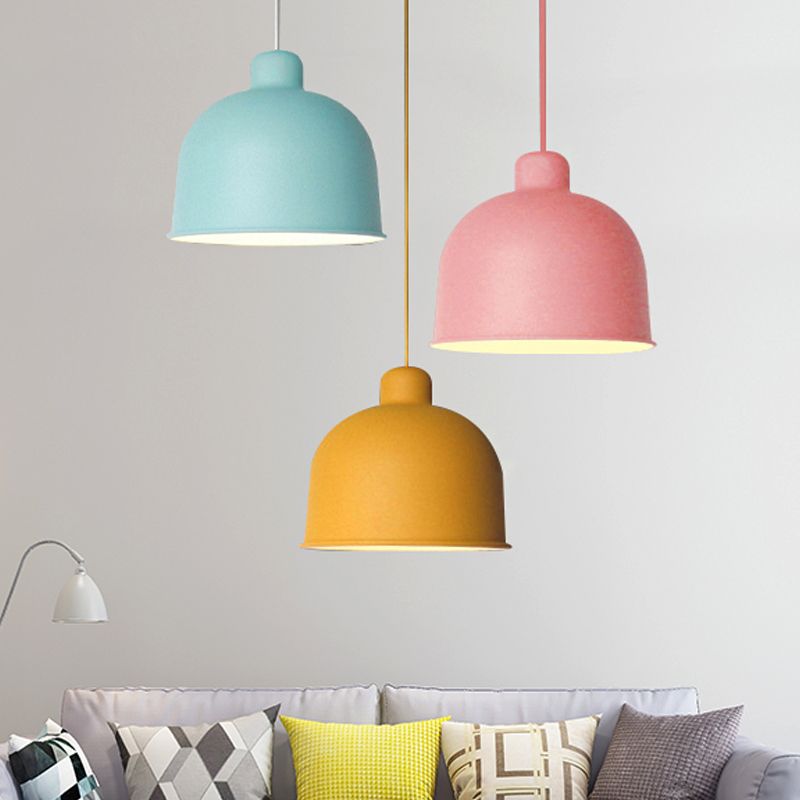 Metallschüssel Form Pendellicht Leichter Esszimmer 1 Kopf Makkaronstil Hanging Lampe