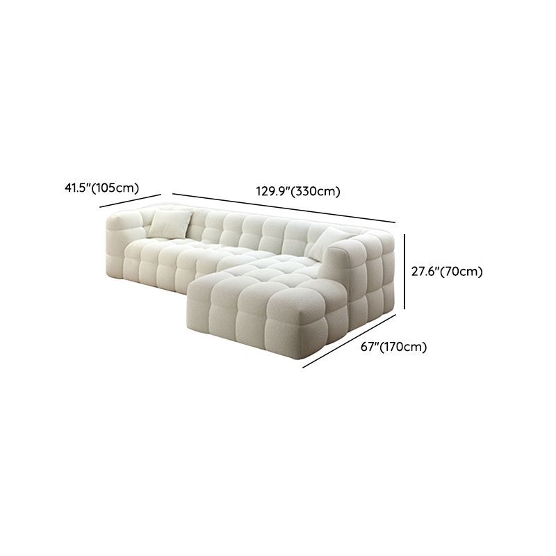 Scandinavian Living Room Sectional Sofas White L-Shape Modular Sleeper Sectional