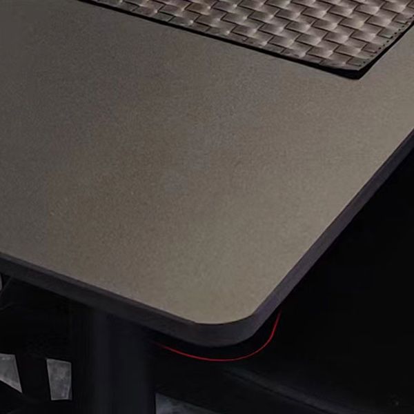Rectangle Sintered Stone Kitchen Table Modern Black Dining Room Table