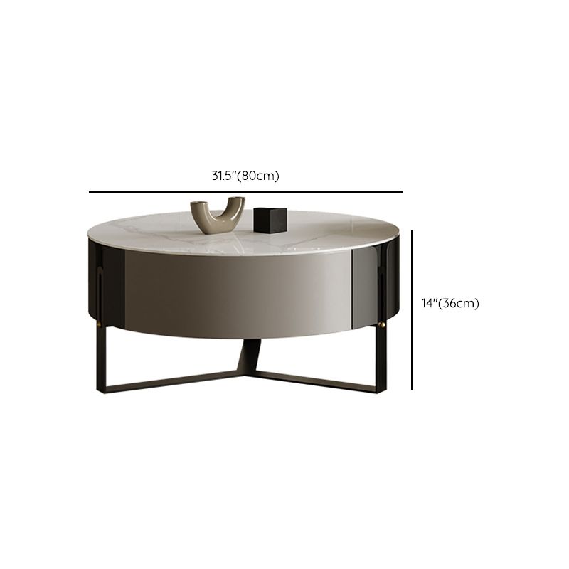 Contemporary Cocktail Table Round Stone Coffee Cocktail Table