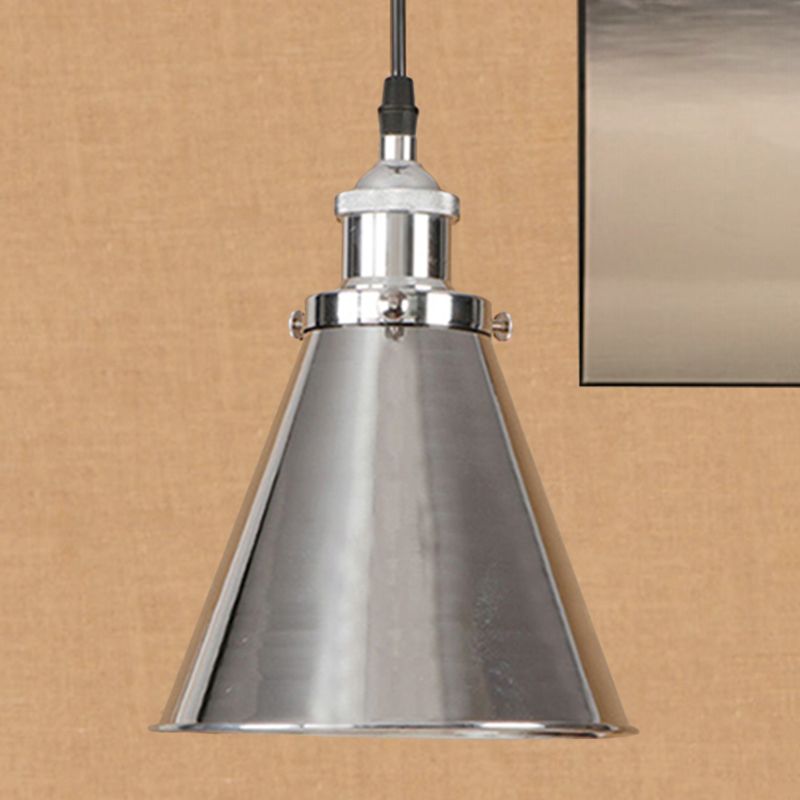 1 Cone à cône clair en forme de lumière suspendue industrielle Black / Brass Fer Pendante pour salle à manger