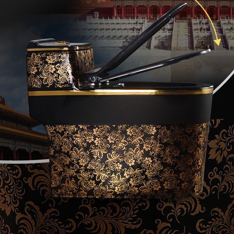 Traditional Floor Mounted Toilet All In One Porcelain Siphon Jet Flush Toilet