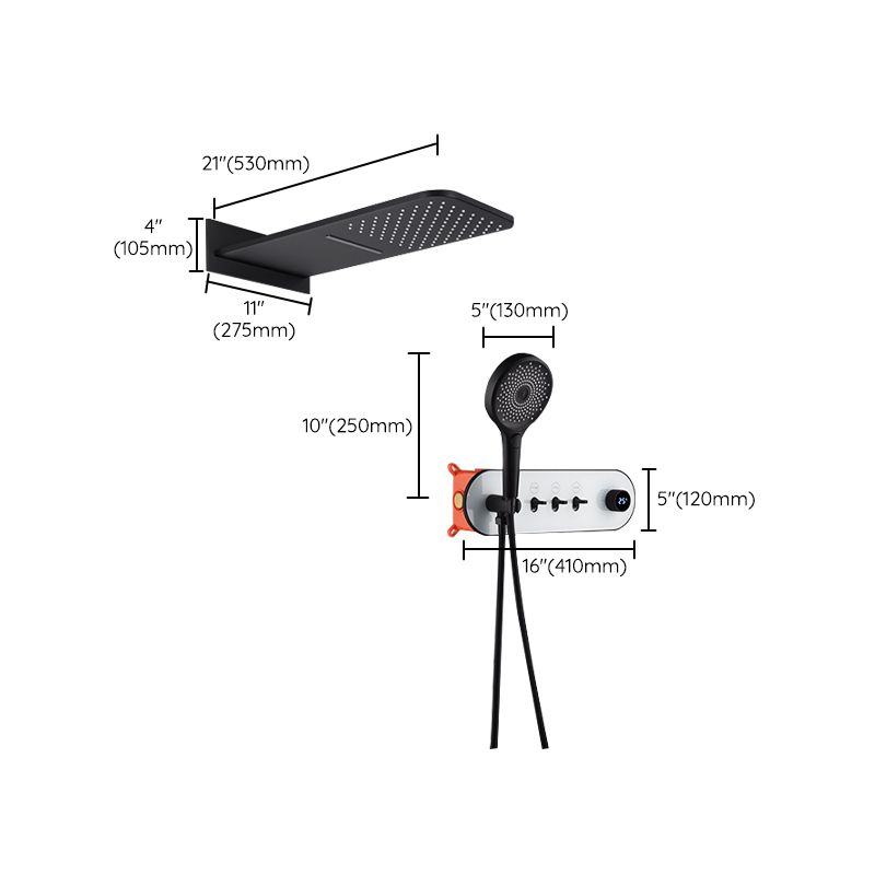 Black Shower Set into The Wall Hidden Bathroom Shower All Copper