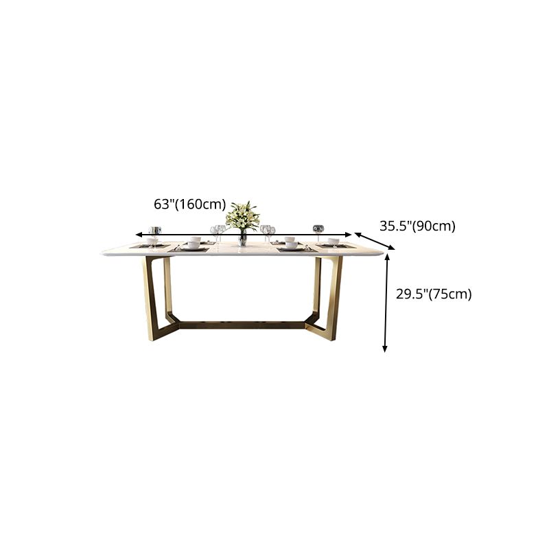 Nordic Glam 1/4/5/6/7 Pieces Dining Sintered Stone Dining Table Set with Metal Legs