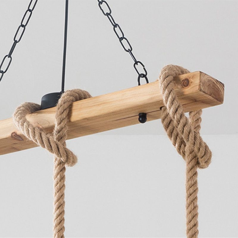 Industrial Pendant Lighting Wood Beam Island Light Fixtures for Restaurant