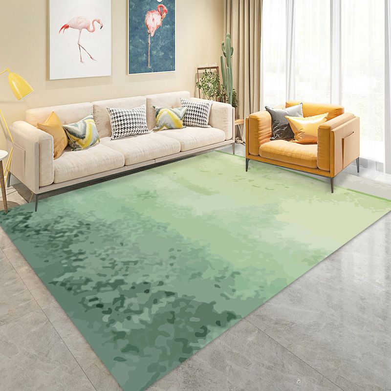 Modern Graphic Carpet Polyester Green Carpet Washable Carpet for Drawing Room