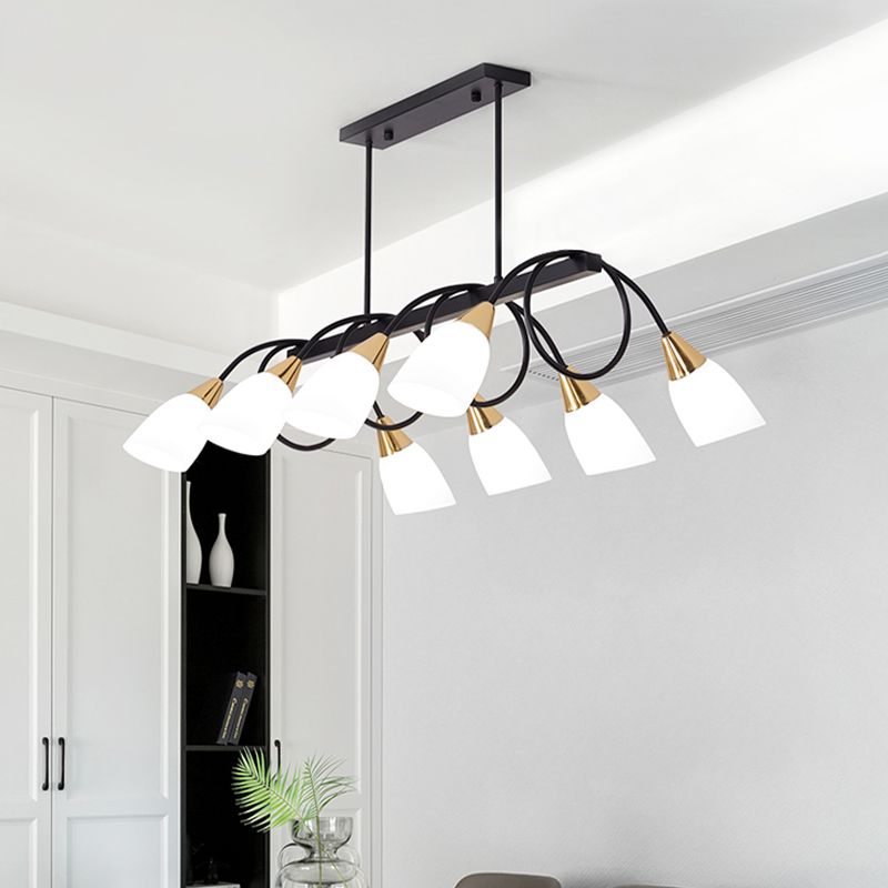 Conical Island Chandelier Light Modern Style Glass Dinning Room Pendant Light Fixture