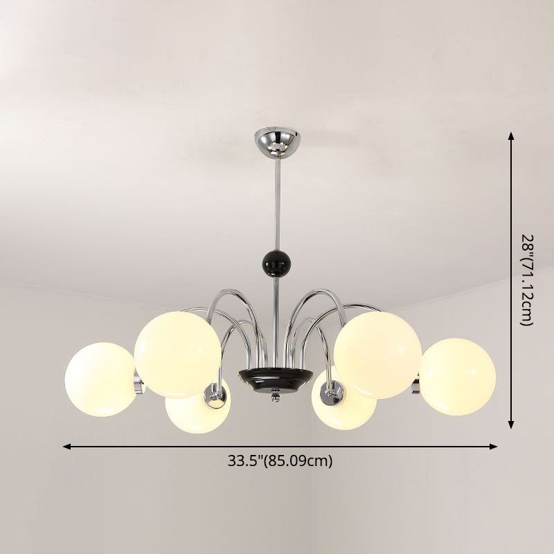 Modern Minimalist Design lampadario lampadario lampadario sferico a soffitto in vetro bianco