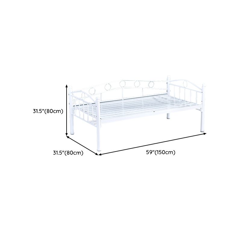 Industrial Nursery Bed with Guardrail Metal Nursery Crib in White