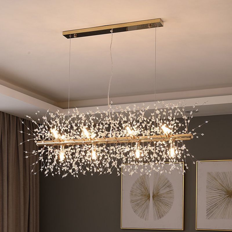 Firework Island Lighting Fixtures Crystal Minimalism Pendant Lighting Fixtures for Restaurant
