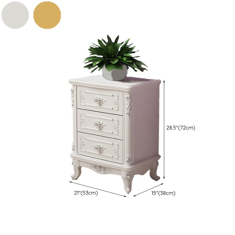 Traditional Bedroom Wooden Storage Chest Vertical Chest in White with Drawers