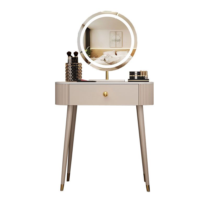 Modern Lighted Mirror Dressing Table Bedroom Makeup Table with Drawer