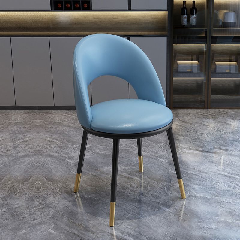 Nordic Style Dining Chairs Armless Dining Chair with Metal Legs for Kitchen