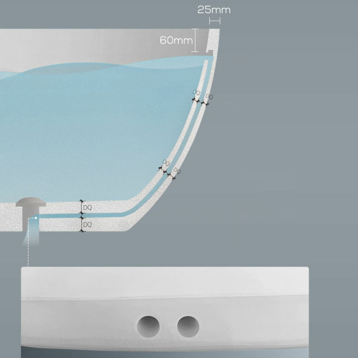 Modern Stone Freestanding Bathtub White Soaking Bathtub for Bathroom