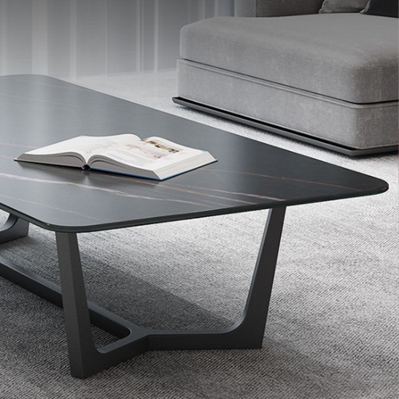 Trestle 1 Single Coffee Table 17.7" H Rectangular Slate Cocktail Table