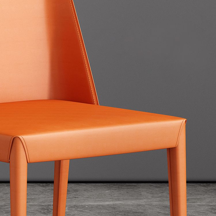 Modern Metal Dining Armless Chair Leather Dining Room Chairs for Restaurant Use